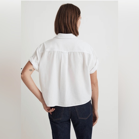 Madewell cropped button-up utility shirt - white - size XS - Picture 3 of 7